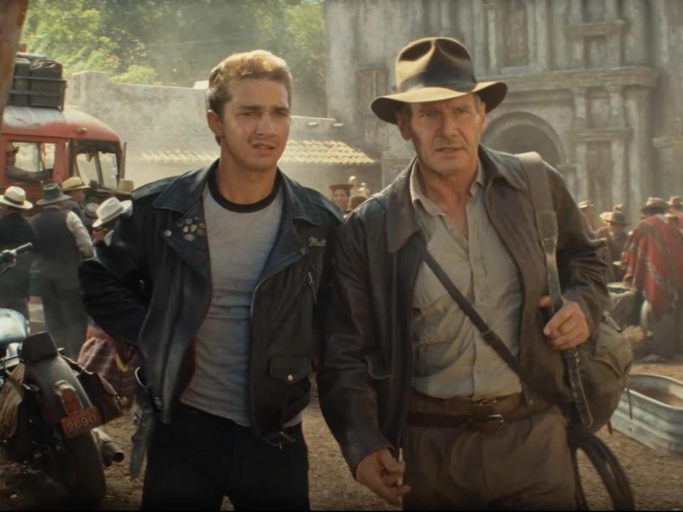 Shia LaBeouf as Mutt Williams and Harrison Ford as Indiana Jones in "Indiana Jones and the Kingdom of the Crystal Skull."