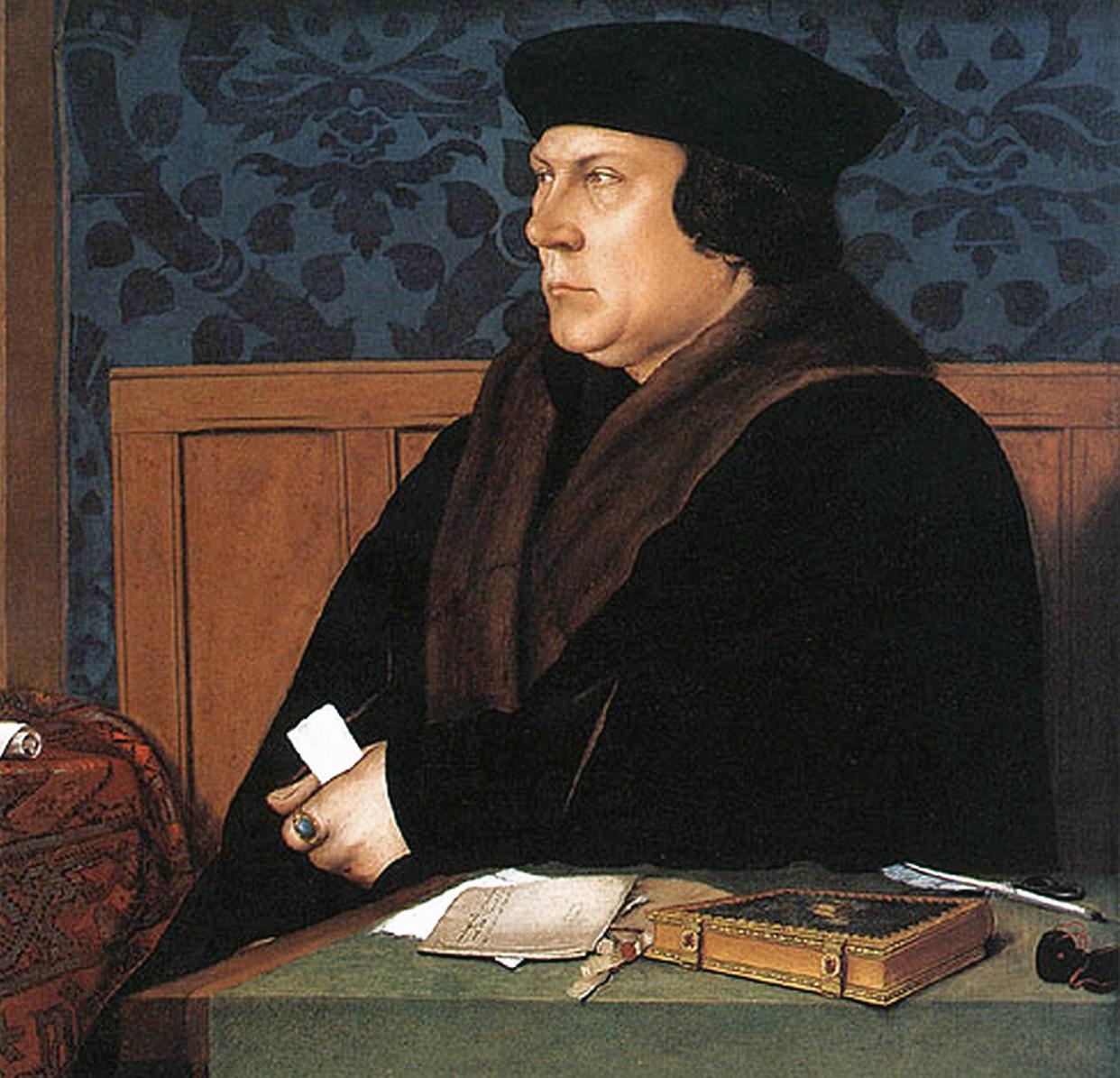 UNSPECIFIED - CIRCA 1754: Thomas Cromwell Earl of Essex, painted by Holbein. Thomas Cromwell, 1st Earl of Essex, KG, PC (c. 1485(1) - 28 July 1540), known as 1st Baron Cromwell of Wimbledon between 1536 and 1540, was an English statesman who served as King Henry VIII's chief minister from 1532 to 1540. (Photo by Universal History Archive/Getty Images)