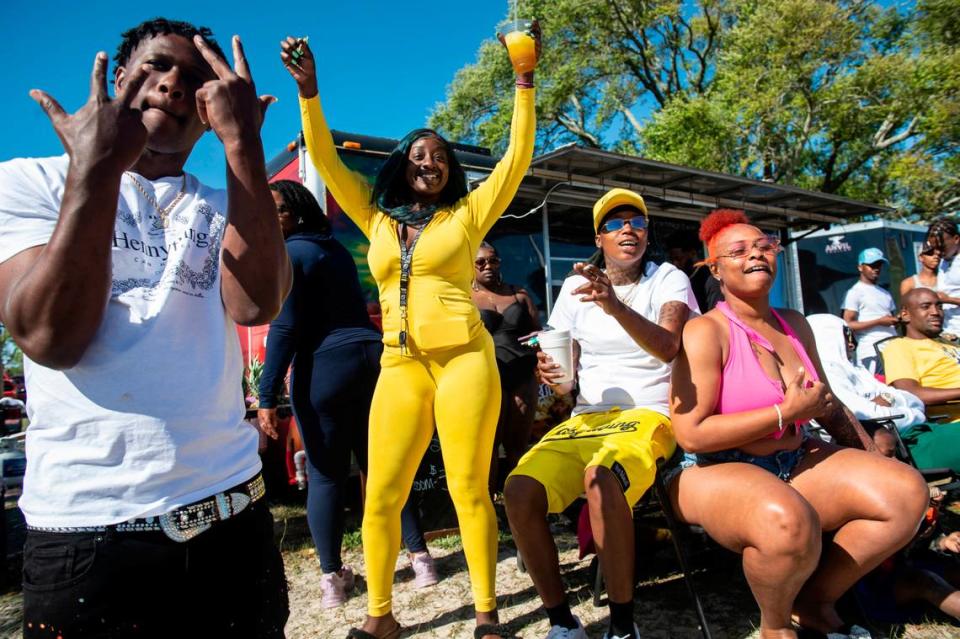 Spring breakers dance and drink during Black Spring Break in Biloxi on Saturday, April 9, 2022.