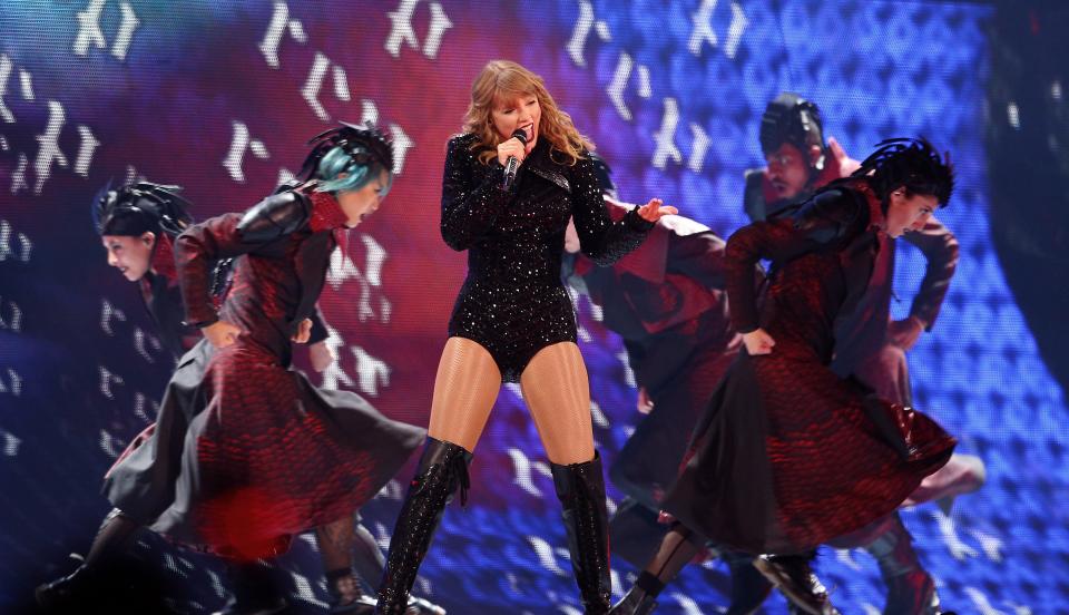 Taylor Swift performs in 2018 at MetLife Stadium in East Rutherford.