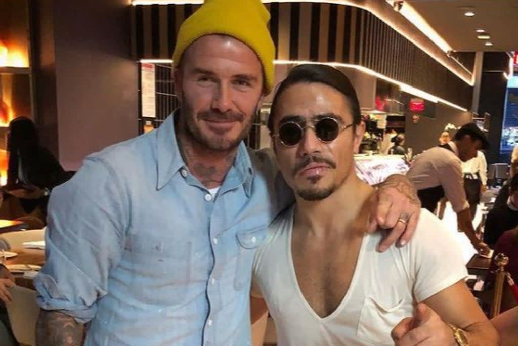 David Beckham rubbed shoulders with Salt Bae (nusr_et/Instagram)