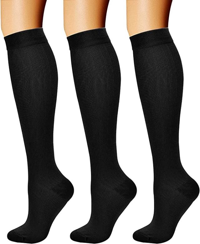 CAMBIVO 3 Pairs Compression Socks for Women and Men(20-30 mmHg), fit for  Running, Flight, Travel, Pregnancy, Nurses, Circulation and Recovery -  (Blue, Large-X-Large) : : Clothing, Shoes & Accessories