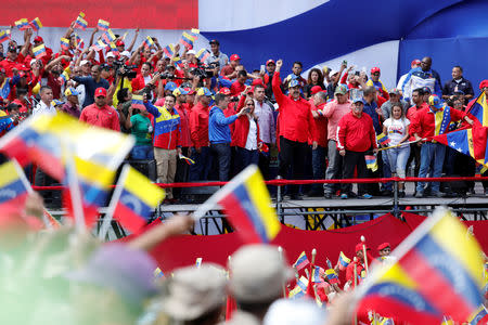 Venezuela's President Nicolas Maduro arrives at a rally in support of the government and to commemorate the 20th anniversary of the arrival to the presidency of the late President Hugo Chavez in Caracas, Venezuela February 2, 2019. REUTERS/Manaure Quintero