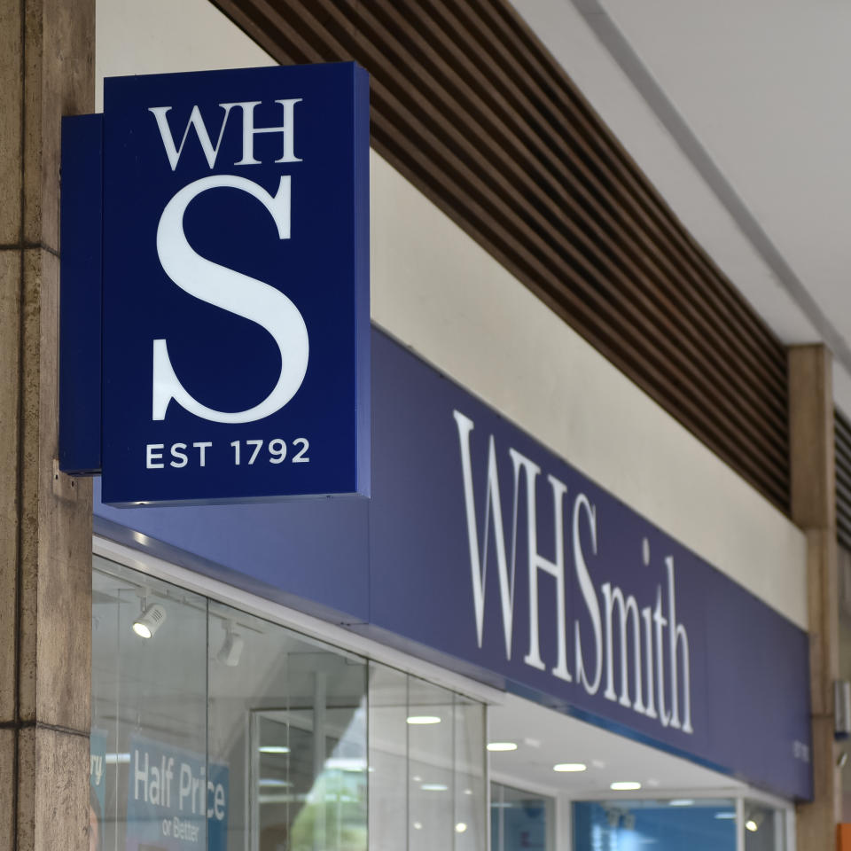 LONDON, ENGLAND - MAY 30: A general exterior view of a WHSmith stationers, newsagents retail store at Holborn on May 30, 2019 in London, England. (Photo by John Keeble/Getty Images)