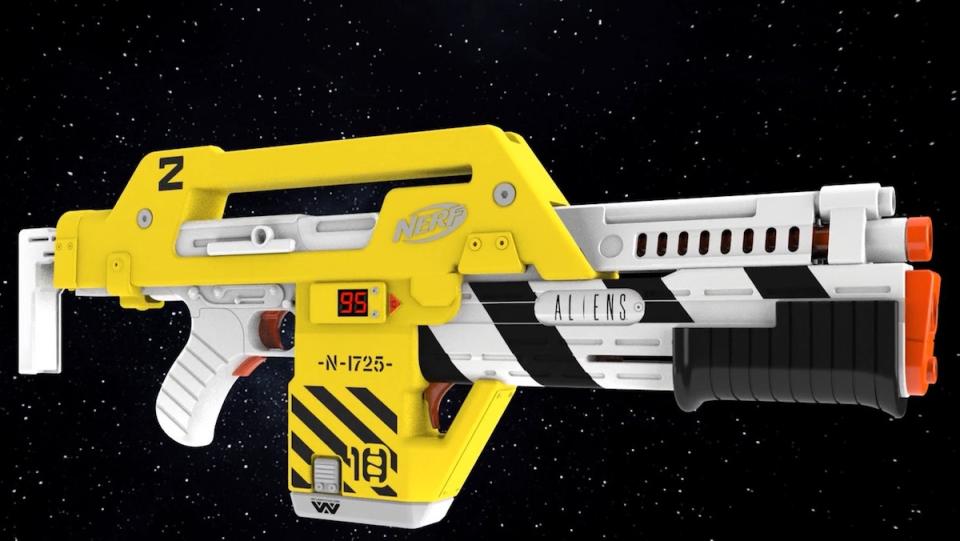 A Nerf gun replica of the Aliens blaster