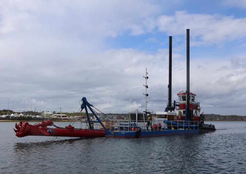 York County’s new dredge finds its mooring in Wells Harbor, poised to play a pivotal role in the coastal restoration efforts of the region.