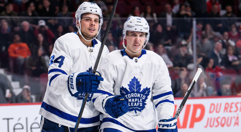 Auston Matthews and Mitch Marner are always centre stage. (Getty)