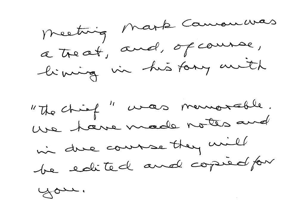 "... living in history with 'the chief' was memorable," Sandra Day O'Connor wrote to the Driggs family in a letter thanking them for the trip.