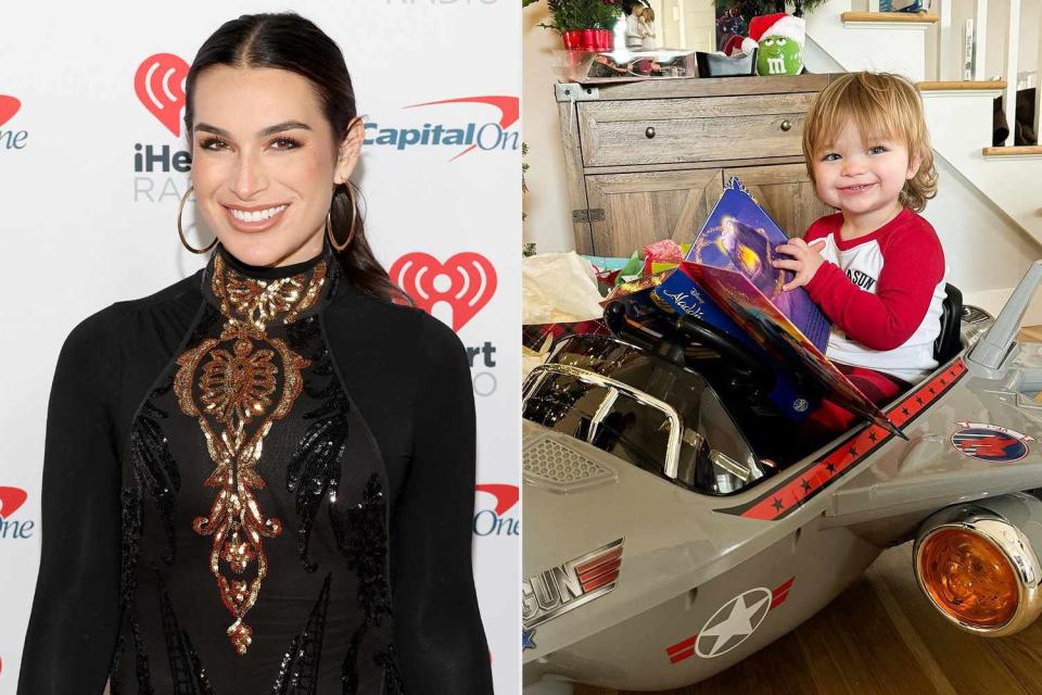 <p>Jesse Grant/Getty; Ashley Iaconetti/Instagram</p> Ashley Iaconetti and her son Dawson