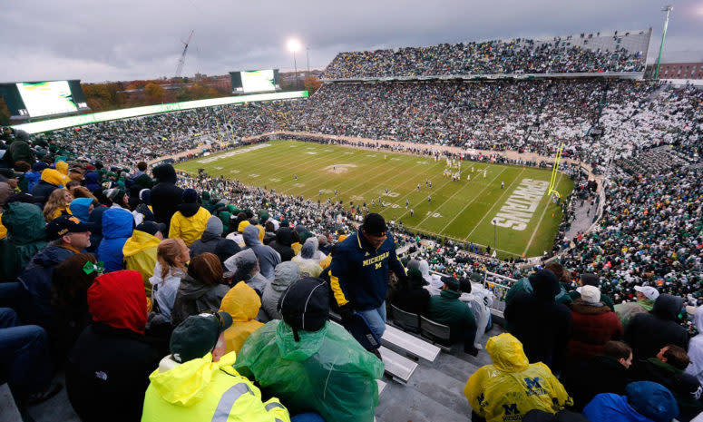 A general view of Spartan Stadium during a Michigan State football game.