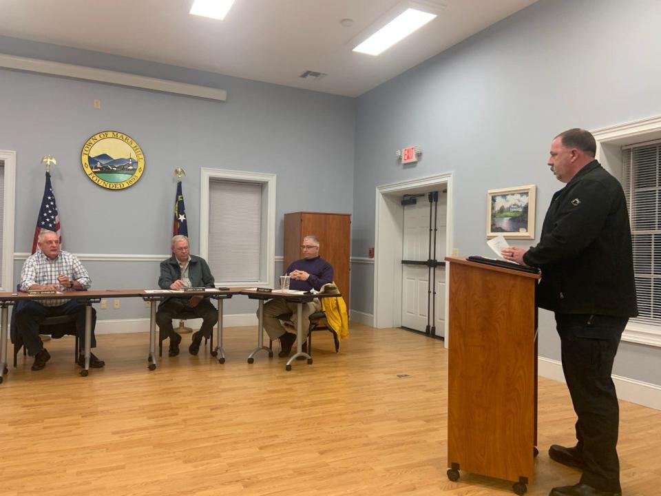 Mars Hill Fire Chief Nathan Waldrup issued his department's annual activity report at the Mars Hill Town Board of Aldermen meeting Jan. 3.