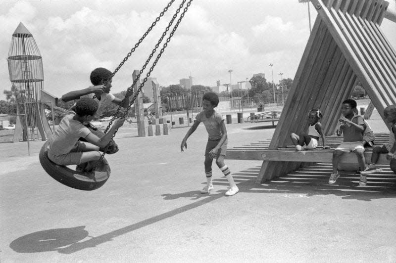 Children play in Emancipation Park