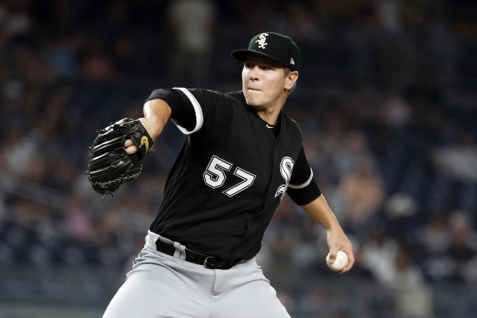 White Sox pitcher Jace Fry started his first MLB game and his fiancée appeared to break up with him on social media, all in the same day. (Photo by Adam Hunger/Getty Images)