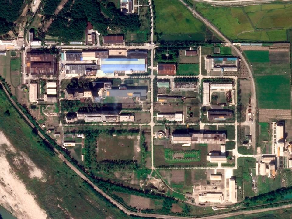 A 2021 satellite photo from Planet Labs Inc a uranium enrichment plant is seen at North Korea's main Yongbyon nuclear comple (AP)