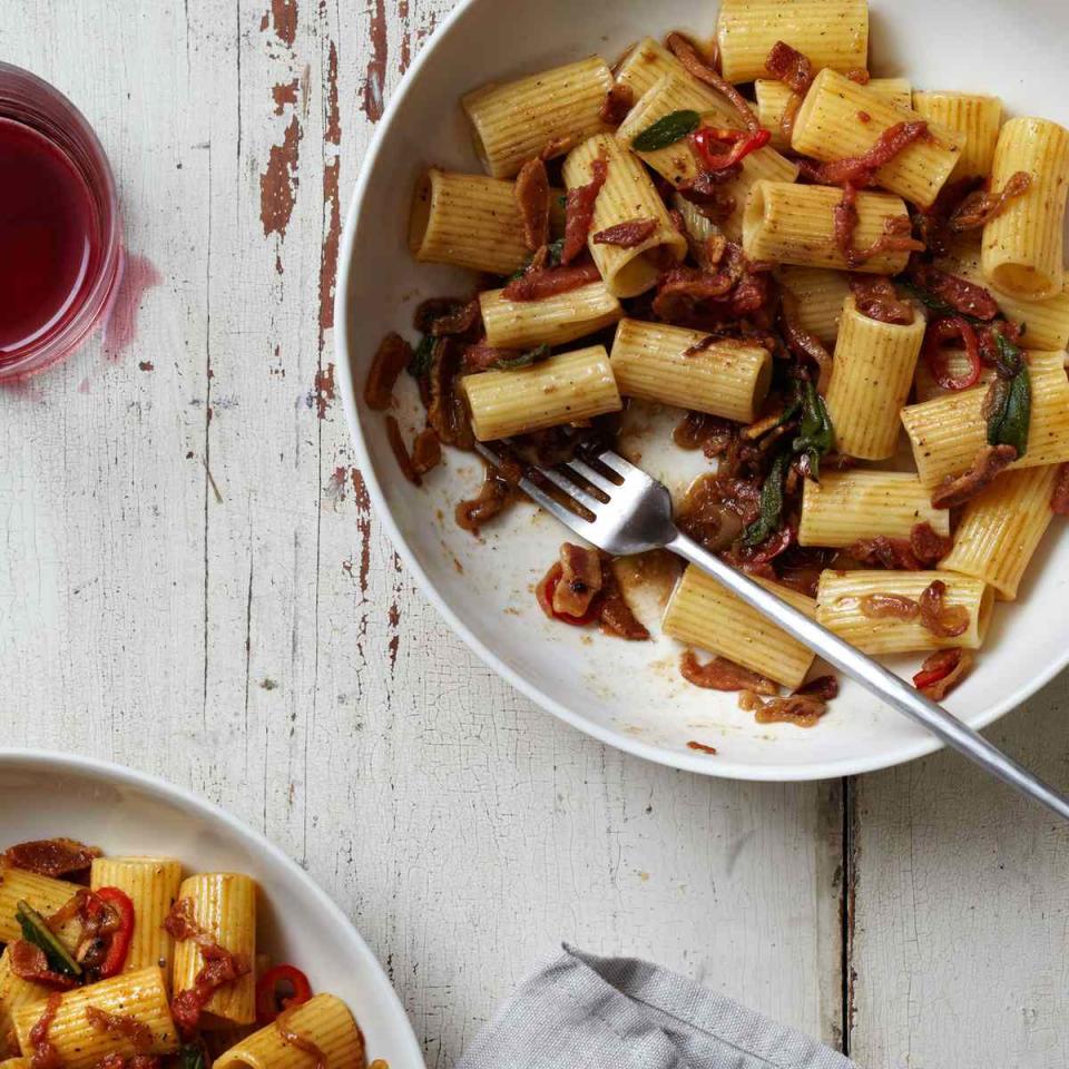 Pasta with Pancetta, Shallots and Sage