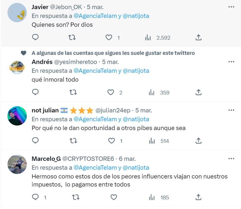 Tras la noticia, los usuarios de las redes sociales criticaron duramente el viaje de Nati Jota a la Antártida 