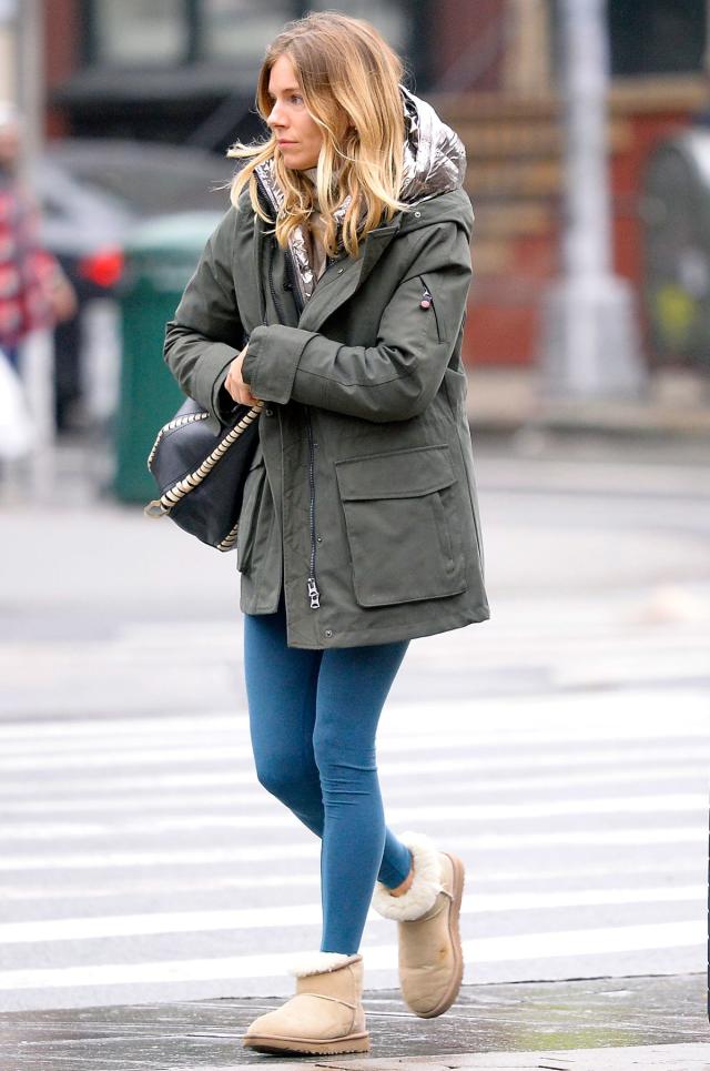 The Sienna Miller Way to Style Ugg Boots With Leggings