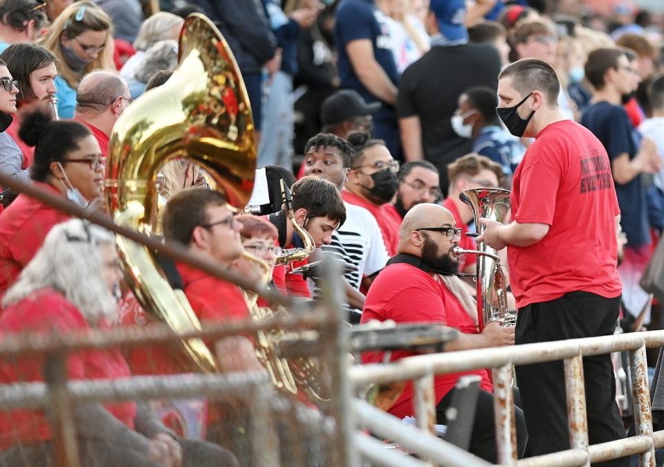Aliquippa's community band performed in the stands last season at Carl A. Aschman Stadium during Aliquippa Quips football games.