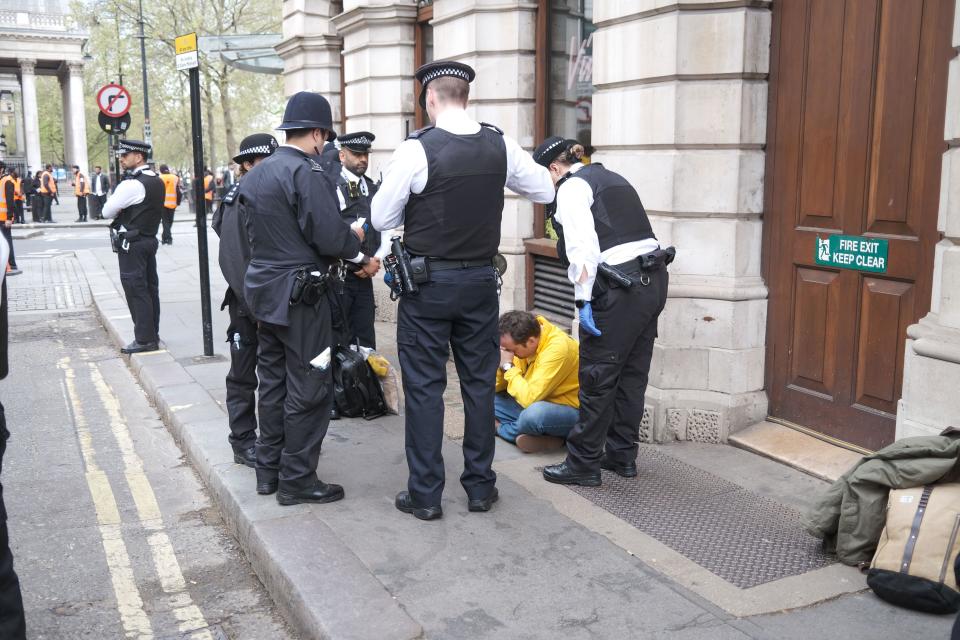 Ahead of the coronation, police have arrested several anti royalists in Central London.