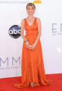 Lindsay Pulsipher arrives at the 64th Primetime Emmy Awards at the Nokia Theatre in Los Angeles on September 23, 2012.