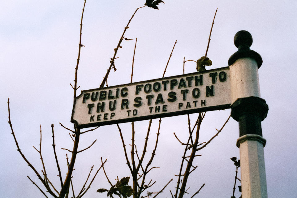 An old country lane sign taken on Harman Phoenix 200 35mm film