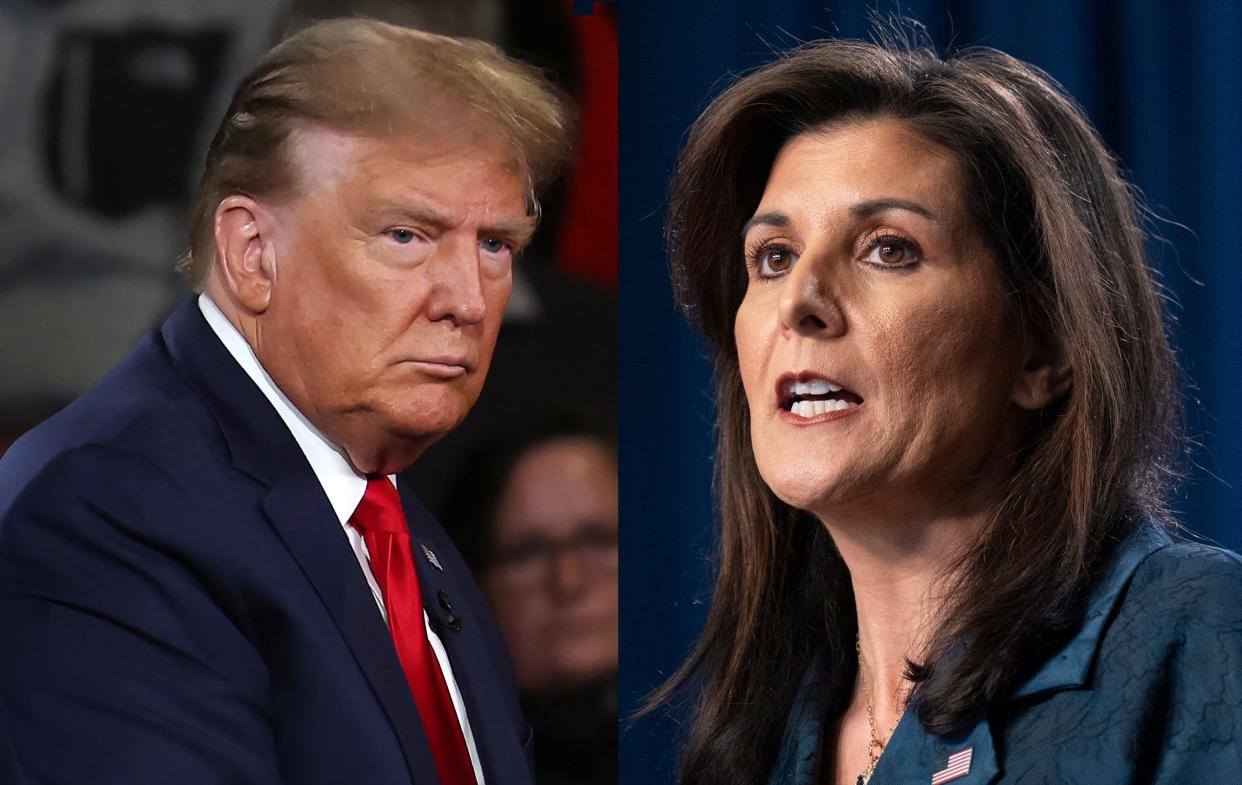 Republican presidential candidates Donald Trump and Nikki Haley