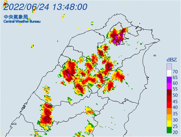 午後大雷雨炸雙北，防劇烈降雨。（圖／氣象局）