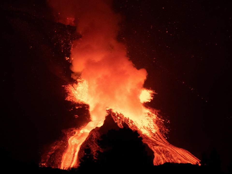 View of Cumbre Vieja volcano as seen from El Paso village in La Palma, Canary Islands, Spain. Source: AAP