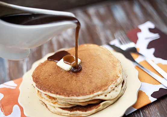 <strong>Get the <a href="http://www.bunsinmyoven.com/2012/10/04/apple-cider-pancakes-with-cinnamon-syrup/" target="_blank">Apple Cider Pancakes with Cinnamon Syrup recipe</a> from Buns In My Oven</strong>