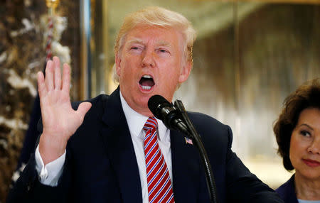 U.S. President Donald Trump speaks about the violence, injuries and deaths at the “Unite the Right” rally in Charlottesville (Picture: REUTERS/Kevin Lamarque)