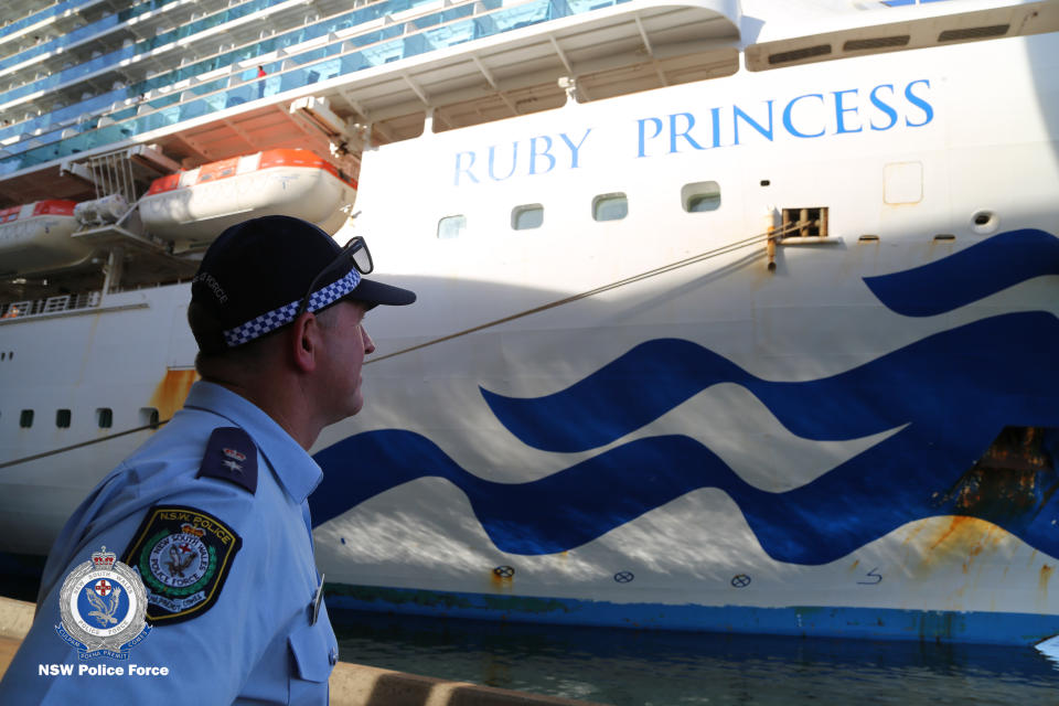 The Ruby Princess cruise ship with NSW police officer. The ships outbreak. was poorly handled.