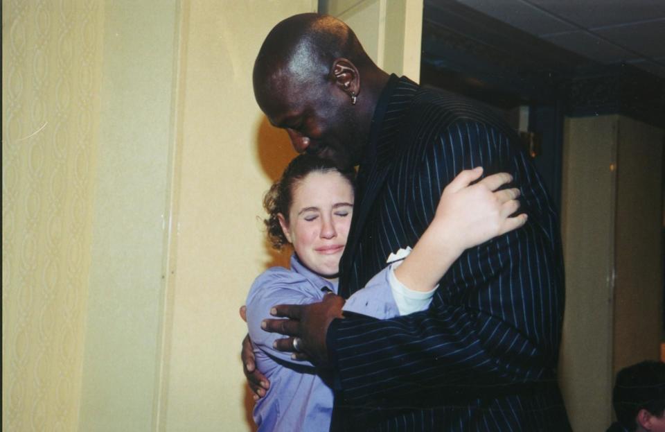 Katie meeting Jordan in 2000.  / Credit: Make-A-Wish