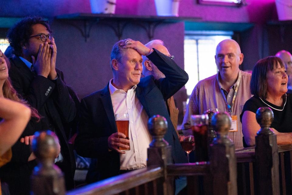 Labour Party leader Sir Keir Starmer watching the football (Stefan Rousseau/PA) (PA Wire)