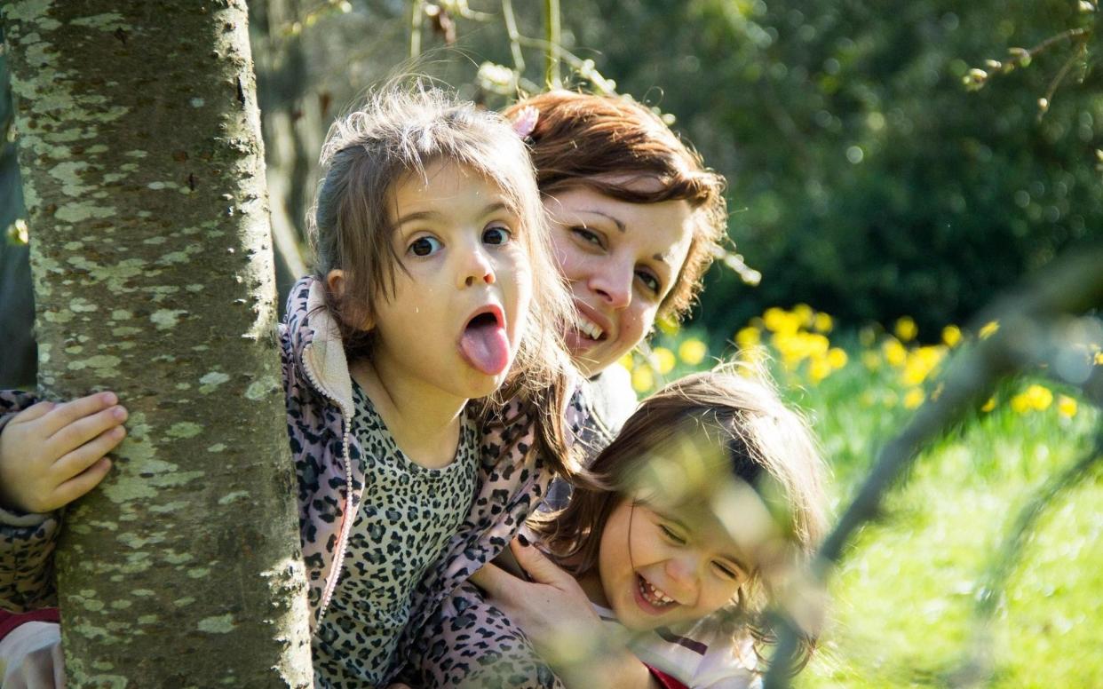 Zara Nanu, centre, allows daughters Sabrina and Anabel to sort out quarrels