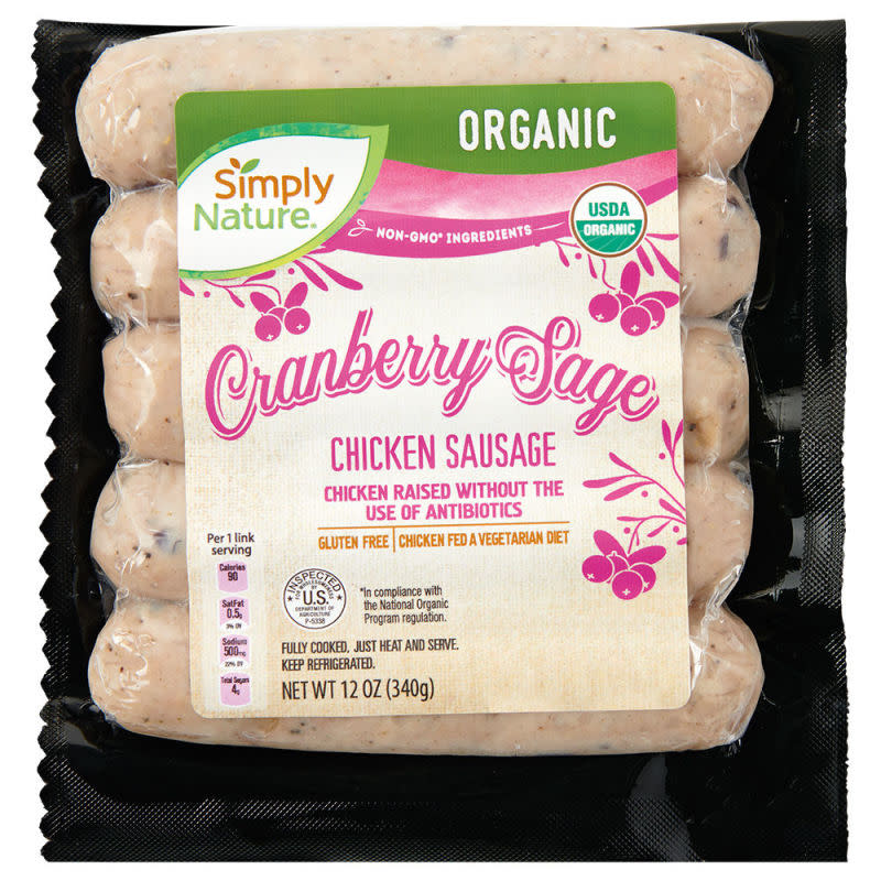 Simply Nature Organic Cranberry Sage Chicken Sausage<p>Aldi</p>