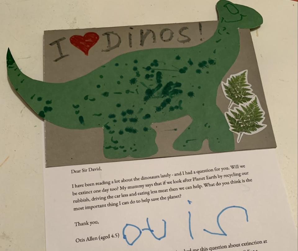 Otis provided a picture of a dinosaur to underline his point (Gerry Holt)