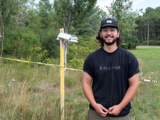 Hugo Ouellet convinced the city of Laval and Transports Québec to allow him to install heat sensors near highways in Laval. (Jessica Wu/CBC - image credit)