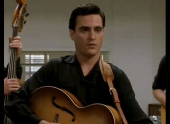 As country music legend Johnny Cash in the 2002 biopic "Walk The Line," actor Joaquin Phoenix (who was born in Puerto Rico, and is therefore an "Honorary Latino!"), wrestled with demons and addictions, struggled to find a balance between family and his art, and loved unconditionally.     Phoenix's brilliant turn as the off-balance Cash was full of heartache, sadness and melancholy, but it was never devoid of life.    <em><strong>CORRECTION</strong>: An earlier version of this article referred to Joaquin Phoenix as "part-Puerto Rican." While Phoenix was born in Puerto Rico to Children of God missionaries, he does not identify as Puerto Rican.   </em>  