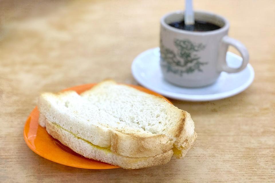 Classic 'roti bakar' with butter and kaya.