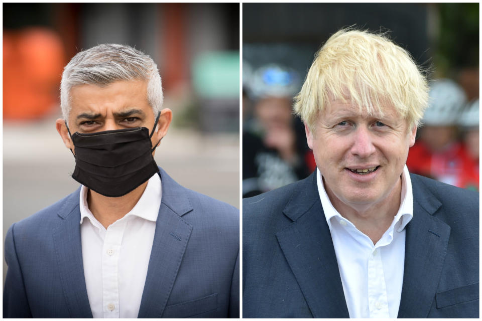The government has insisted Sadiq Khan should have known about its plans for a potential London lockdown two weeks ago. (AP Photo/Rui Vieira, Pool/PA Images)