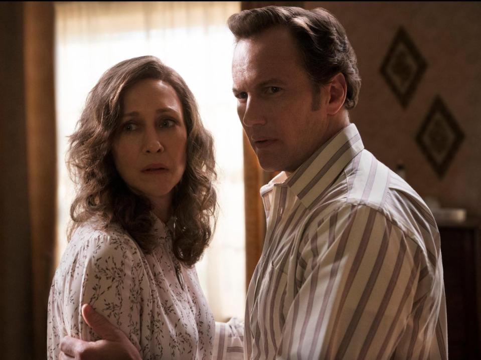 Paranormal investigators Ed and Lorraine Warren, played by Patrick Wilson and Vera Farmiga, in the ‘Conjuring’ franchise (Warner Bros)