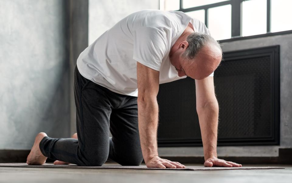 ‘Cat-cow’ is an effective yoga pose for imroving thoracic mobiliyu