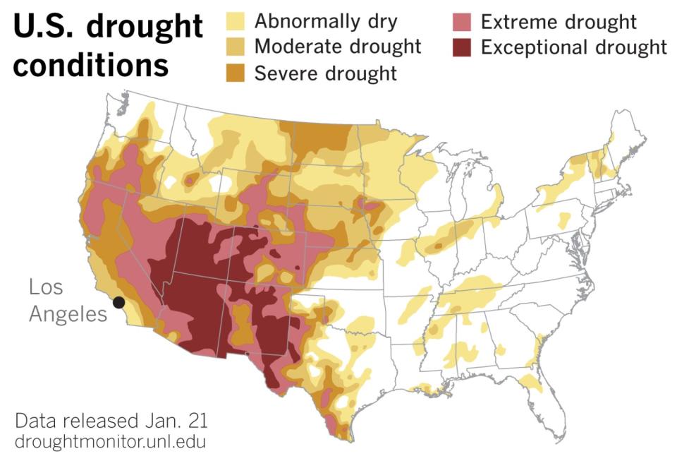 A wetter pattern would provide welcome relief in the Southwest.