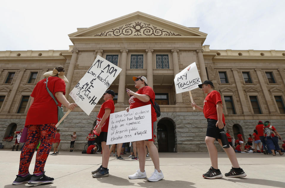 Teachers protest in Phoenix, Ariz.