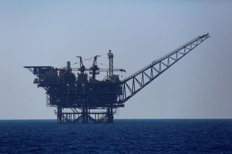 FILE PHOTO: An Israeli gas platform is seen in the Mediterranean sea