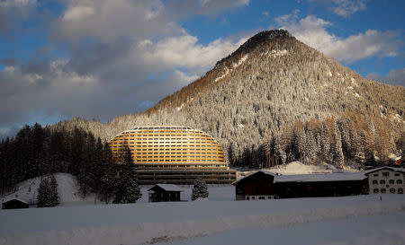 A general view shows the InterContinental hotel in the Swiss Alps resort of Davos, Switzerland January 18, 2018 REUTERS/Arnd Wiegmann