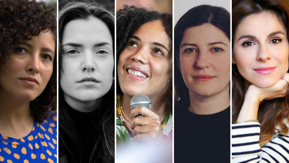 (L-R) Ximena Málaga Sabogal, Johanna Maria Paulson, Génesis Valenzuela, Nadine Rothschild, Despina Athanassiadis.