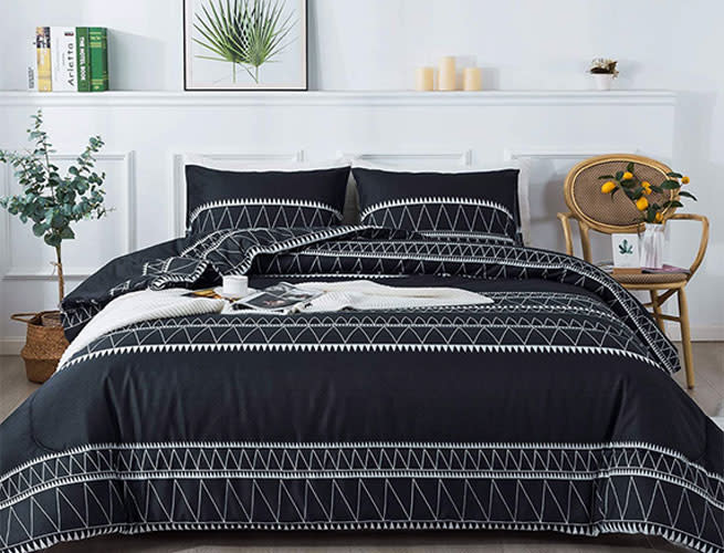 ardency black boho comforter set