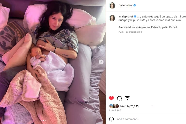 Malena Pichot compartió fotos de Rafael, su hijo junto a Leandro Lopatín