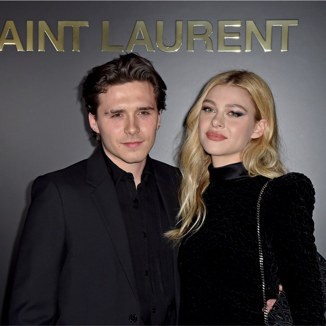  Brooklyn Beckham and Nicola Peltz attends the Saint Laurent show as part of the Paris Fashion Week Womenswear Fall/Winter 2020/2021 on February 25, 2020 in Paris, France. 